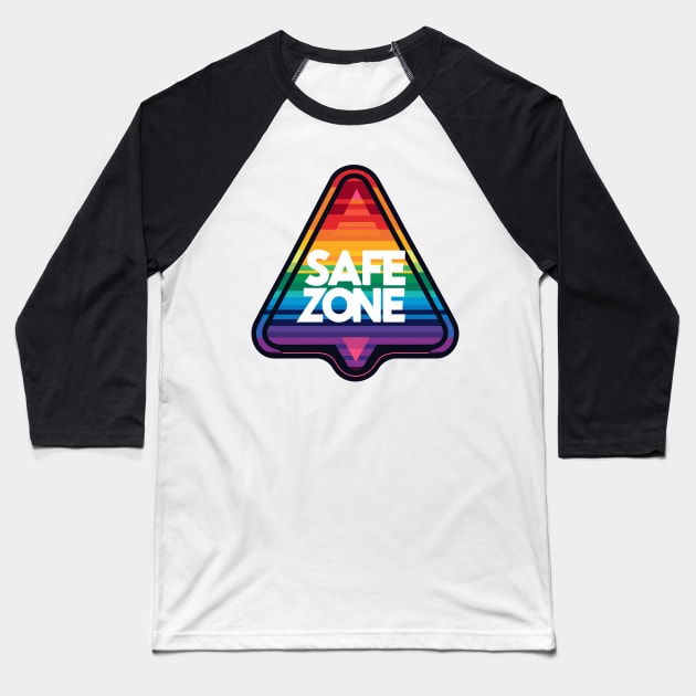 Triangle LGBT Safe zone Rainbow Baseball T-Shirt by TomFrontierArt